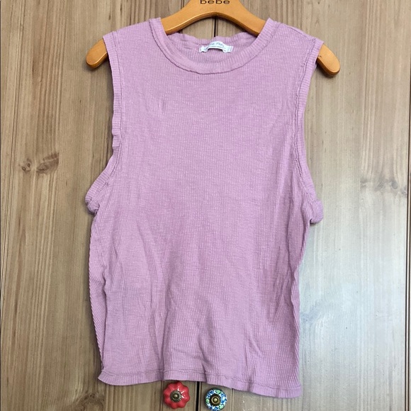 We the Free Ribbed Dusty Rose Tank L - Picture 1 of 3